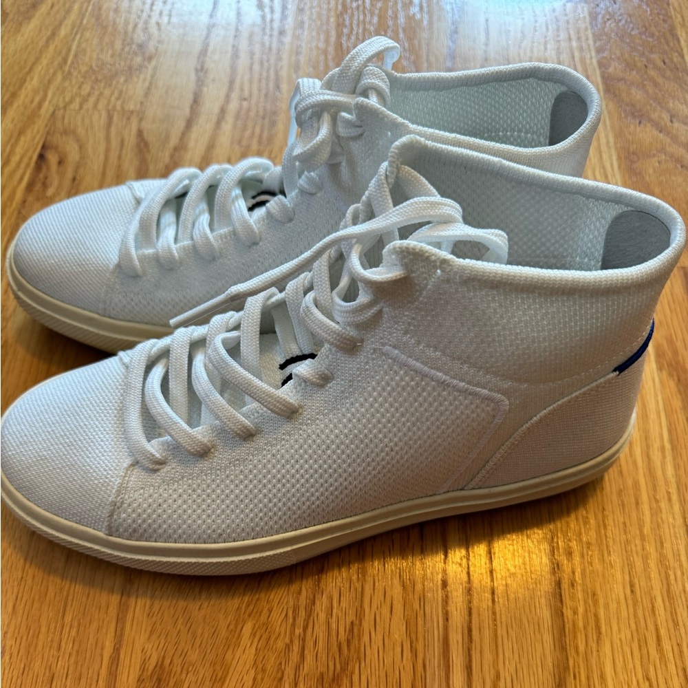 Rothy’s The Women's High Top Sneaker, Never worn, bright white size 9.